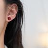 Pendientes Nalan de plata de ley s925 con cuentas redondas geométricas de cinabrio, estilo literario vintage, joyería de viento M05377