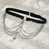 YUE Accesorio de Ropa Decorativo Hueco para Mujer Anillo de Cadena Irregular Colgante Anillo Elástico para Muslo P035