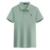 Camisa Polo para Hombre Transfronteriza Color Sólido Verano Bordada Ralph Lauren Manga Corta Casual con Bordado de Pequeño Caballo