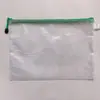 Bolsa para documentos de suministro transfronterizo bolsa con cremallera de rejilla a4 impermeable transparente bolsa con cremallera para archivos pvc almacenamiento de datos impresión