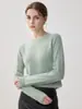 Nova camisa básica 100% caxemira para outono e inverno, suéter pullover versátil de gola redonda estilo coreano para mulheres, malha para usar por baixo
