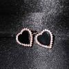 Nuevos pendientes Sweet Love de Fashion Net, pequeños pendientes rojos con incrustaciones de diamantes personalizados, pendientes personalizados a juego para mujer