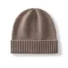 Nuevo sombrero cálido de ala plana para otoño e invierno; gorro de punto de cachemira de color liso con copa redonda; Cubrecabezas a prueba de viento y protección solar