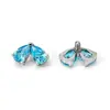Pendientes de Petalo Gota de Agua Chapados en Oro de Titanio F136, Piercings de Nariz de Zirconia, Piercings de Cartílago, Joyería de Piercing de Aleación de Titanio G23, Piercings Cocleares