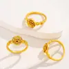 Anillo Abierto Ajustable de Aleación con Goteo de Aceite Estilo Chino, Anillo de Mariposa y Flor de Lujo Ligero de Gama Alta Estilo Ins