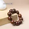 Pulseira de Sândalo Dourado 2.0 Unissex Pulseira Natural de Sândalo Contas de Oração Budistas 108 Contas para Meditação e Lazer Atacado do Fabricante