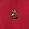 Pingente sólido de elefante em prata pura S925, pingente de elefante auspicioso fofo de orelhas grandes, acessório de miçangas para pulseira de corda trançada DIY
