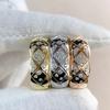 Anillo coco estilo Xiao Xiang CNC versión alta versión estrecha versión ancha anillo de pareja anillo de oro rosa de 18k alta retención de color