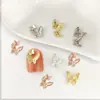 Decorações Vazadas de Borboleta para Nail Art, Mini Enfeites Populares de Borboleta para Unhas, Design de Duas Asas, Estilo Iridescente de Luxo Leve