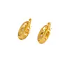 Brincos Simples em Forma de Coração Transfronteiriços com Diamantes para Mulheres, Estilo Levemente Luxuoso, Presilhas de Orelha Vietnamitas em Ouro de Areia com Superfície Lisa, Ouro de Imitação, Joias com Retenção de Cor Duradoura