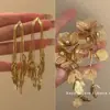 Hija Rica~Aretes de Trigo con Borla Larga Dorada para Mujer, Lujo Accesible Aretes de Gama Alta, Aretes Únicos Exagerados y Atmosféricos