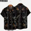 Estación Independiente Transfronteriza Halloween Impresión Digital 3D Manga Corta talla extra para Hombre Holgada Camisa de Fiesta Kuso