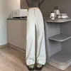 Calça Jeans Ankela Branca de Perna Larga Estreita para Mulheres, Primavera e Outono 2025, Amigável para Baixinhas, Solta, Emagrecimento, Calça de Perna Reta