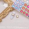 Espejo Mágico Cuadrado Retro Diamante Punta Inferior Diamante Multicolor Super Brillante Espejo Mágico Diamante Rectangular Mágico Diamante Super Brillante Joyería para Uñas
