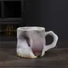 Caneca Artesanal Retrô Cerâmica Queimada em Forno Xícara de Café Criativa Japonesa Personalizada Xícara com Formato Estranho