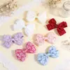 Nuevo Patrón de Encaje Dulce Tela Estampada Lazo DIY Pasador Hecho a Mano Accesorios para el Cabello Accesorios para Ropa Venta al por Mayor