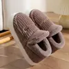 Pantuflas de algodón engrosado que cubren el talón para hombre, otoño e invierno, con felpa adicional, para interiores, del hogar, del hogar, zapatos de algodón cálidos de suela gruesa para mujer