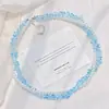 Collar Gargantilla de Cadena para Clavícula Doble Capa con Perlas de Cristal Sintético de Alta Calidad Blue Danube