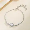 Nuevo y simple pulsera de celebridad de internet de moda europea y americana para mujer con microincrustaciones exquisita pulsera ajustable versátil en stock
