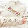 Sudadera Popular con Transferencia de Calor Personalizada para el Día de la Madre con Puños de Corazón para Mamá y Abuela, Estampada Personalizada