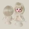 Peluca para Muñeca BJD 346 Puntos Flequillo de Seda Suave Cabello Corto Liso Bob Estilo Bebé Disfraz Cabeza Falsa