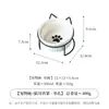 Tazón para gato marco de hierro cerámica doble tazón oblicuo Tazón para mascota protección cervical tazón para gato rayado tazón para comida para gato tazón para beber