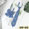 Ins Gravata Pequena Estilo Japonês Preppy Conjunto de Gravatas JK Estilo Estudante Masculino e Feminino Gravata de Camisa Laço Gola Preguiçosa Flor