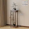 Suporte de Flores Prático Estilo Chinês Rack de Armazenamento de Chão para Sala de Estar Suporte de Flores de Madeira para Varanda Estante de Livros Rack Interno de Múltiplas Camadas para Vasos de Flores