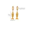 Pendientes de Acero Inoxidable con Microincrustaciones de Circonia de Girasol de Venta Caliente Transfronteriza, Pendientes Elegantes Retro de Koi Marino de Nicho de Lujo Ligero