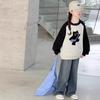 Moletom Infantil Cartoon Primavera e Outono Novo Estiloso Moda Infantil Inverno Crianças Maiores Outono e Inverno Gola Redonda Pulôver Top Solto