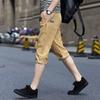 Shorts Casuais de Algodão Puro Finos de Verão para Homens Jovens Moda Nacional Calças de Cinco Pontos Masculinas Calças Médias Largas Calças Esportivas Capri
