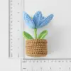 Puesto Callejero Tienda Artesanal Tejido Tulipán Floreciente Planta en Maceta de Lana Estudiante Lindo Aula Adornos de Ganchillo