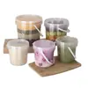 Cubo de Plástico de Grado Alimenticio Cubo Ecológico para Micro-Paisajismo de Biología y Ciencias Escolares Cubo de Plástico de 1L Cubo Ornamental para Peces Infantiles