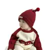 Touca de Bebê Outono e Inverno Quente Espessada Tricô Puxador Touca Fofa Masculino e Feminino Bebê Meses Iniciais Estilo Coreano Touca de Lã