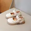 Zapatos de Niña Zapatos Nuevos de Princesa para Niños Zapatos de Cuero Pequeños 2025 Nuevo Otoño Encaje Zapatos Sencillos Negros Individuales para Bebés