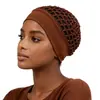 Pañuelo para el cabello de punto hueco de rayas anchas, gorra neta para peluca, gorra base elástica, cubierta para el cabello transpirable