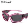 Tide cool color hip-hop Net red glasses European and American futuristic punk sunglasses New shaped fashion sunglasses cross-border