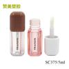 Tubo de brillo labial transparente de 5 ml, material de embalaje, tubo cuadrado grueso, cabezal de pincel grande, tubo vacío de brillo labial, tubo de plástico para esmalte de labios, material de embalaje al por mayor