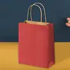 Bolsa tote amarela de couro bovino liso em estoque, bolsa para presente de feriado, bolsa para embalagem de roupas, bolsa de presente de desenho animado, personalizável