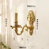 [Transfronterizo] Luminarias para Restaurantes, Estudios Completamente de Cobre para Villas, Vestíbulos de Lujo Ligero Estilo Francés, Candelabros Vintage para Salas de Estar, Lámparas de Vela Estilo Europeo