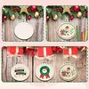 Enfeites de árvore de Natal personalizados, pequenos pingentes de atmosfera natalina, decoração de casa, peças de madeira pintadas criativas para o Natal DIY