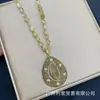 Cadena para suéter de otoño e invierno con mineral de citrino natural y perla pequeña, collar de joyería popular vintage francés