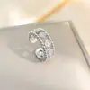 Anillo Ladrillo de Diseño Nicho de Alta Gama Lujo Accesible para Mujer Moda Europea y Americana Creativo Zirconia Chapado en Oro Anillo Abierto Ajustable