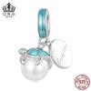 Aifule original plata de ley 925 etiqueta de tortuga azul colgante oceánico diy tortuga cuentas sueltas joyería SCC2506