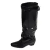Botas de Caballero Desmontables de Tacón Bajo Botas Largas Diarias Otoño/Invierno Zapatos Remachados Adelgazantes Tacón Apilado 2026 Versátil Estilo Coreano Dos Formas de Usar