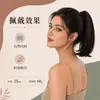 Peluca de coleta para mujer con clip, coleta alta con rizos hacia adentro, natural y voluminosa, cabello artificial realista, coleta ligeramente rizada