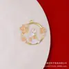 Colgante de gato con corona rosa, colgante de corona hueca de aleación de conejito, llavero con colgante de dibujos animados, accesorios de bricolaje