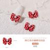Acessórios de Nail Art Japoneses Vermelho da Internet Onda Laço Pérola Acessórios Fofos Versátil Outono Inverno Unha Liga de Zinco Diamante