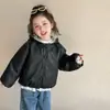 Chaqueta de Cuero con Forro Polar para Niñas Invierno 2025 Estilo Nuevo Ropa de Invierno para Niños Top de Moda para Bebé Niña
