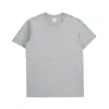 Camiseta de verão de manga curta 200g, cor sólida, gola redonda, camiseta branca, ombro normal, camada interna casual, unissex para homens e mulheres